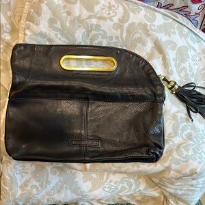Black Leather Clutch, BCBG